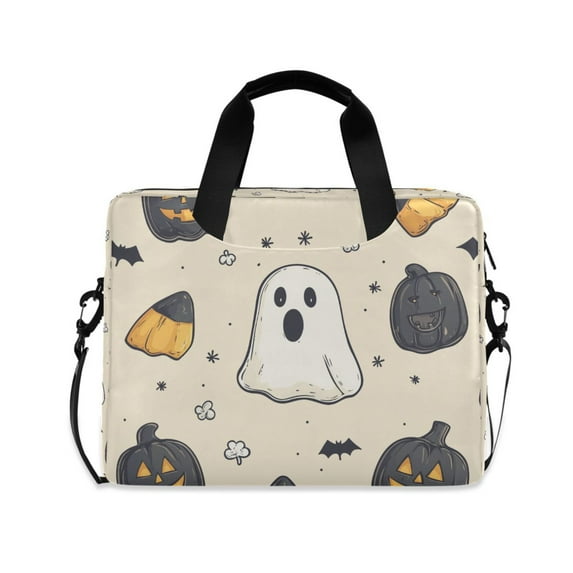 FORMRS 16" Laptop Sleeve Bag Carrying Case with Handle Travel Shoulder Briefcase, Halloween Black Pumpkins
