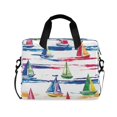 thumbnail image 1 of FORMRS 16" Laptop Bag Carrying Sleeve Case with Handle Travel Shoulder Briefcase, Hand Drawn Sailboats, 1 of 8