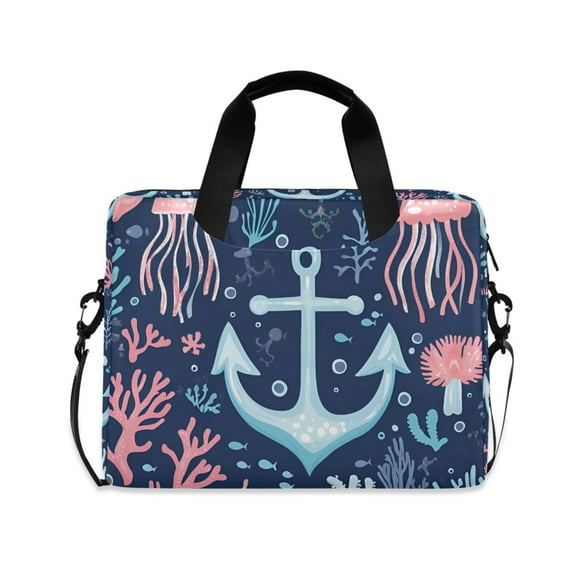 FORMRS 16" Laptop Sleeve Bag Carrying Case with Handle Travel Shoulder Briefcase, Light Blue Anchor