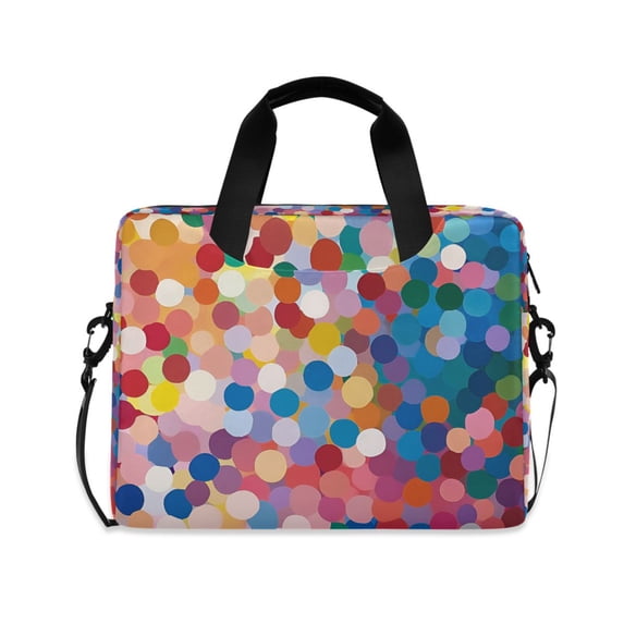 FORMRS 16" Laptop Bag Carrying Sleeve Case with Handle Travel Shoulder Briefcase, Light Colorful Circles