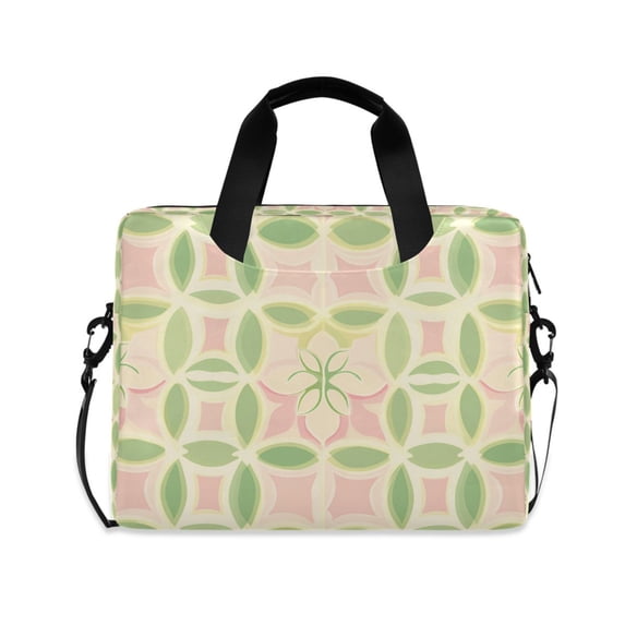 FORMRS 16" Laptop Bag Carrying Sleeve Case with Handle Travel Shoulder Briefcase, Light Green Geometric