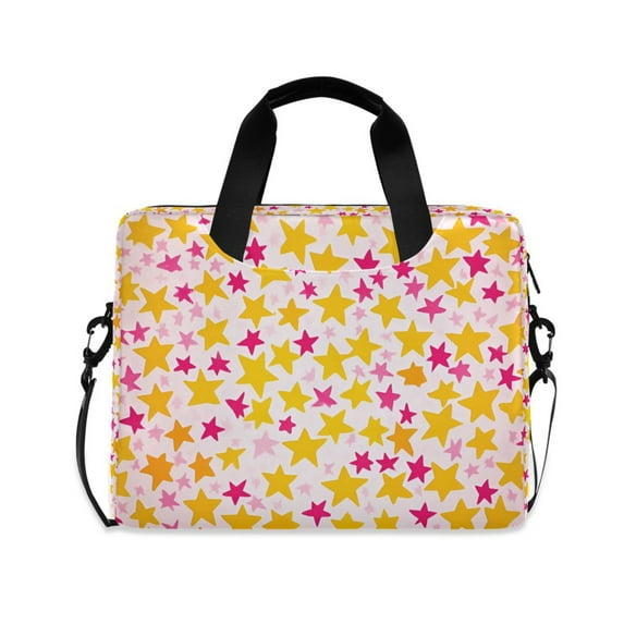 FORMRS 16" Laptop Bag Carrying Sleeve Case with Handle Travel Shoulder Briefcase, Light Pink Stars