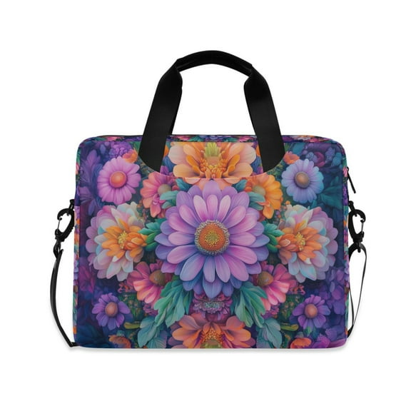 FORMRS 16" Laptop Sleeve Bag Carrying Case with Handle Travel Shoulder Briefcase, Light Purple Flowers