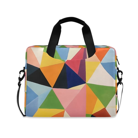 FORMRS 16" Laptop Bag Carrying Sleeve Case with Handle Travel Shoulder Briefcase, Minimalist Triangles