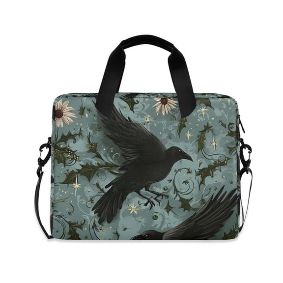 FORMRS 16" Laptop Sleeve Bag Carrying Case with Handle Travel Shoulder Briefcase, Mystic Crows Pattern