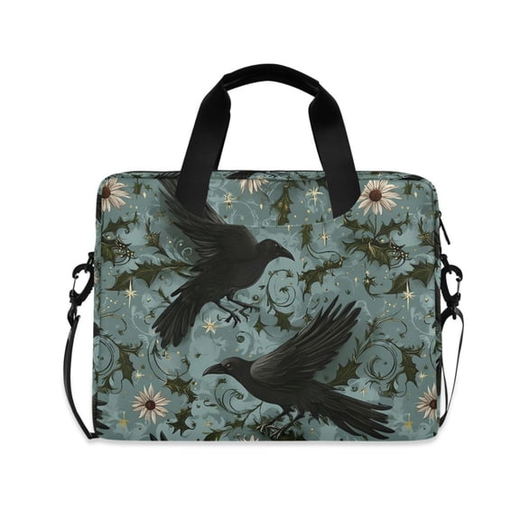FORMRS 16" Laptop Bag Carrying Sleeve Case with Handle Travel Shoulder Briefcase, Mystic Crows Pattern