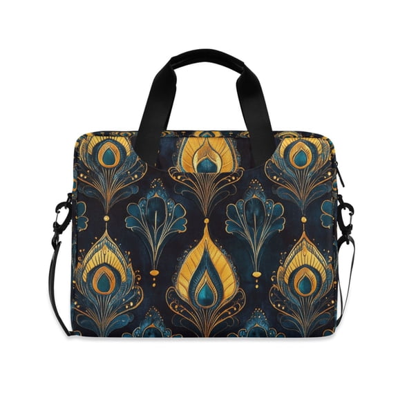 FORMRS 16" Laptop Bag Carrying Sleeve Case with Handle Travel Shoulder Briefcase, Navy Blue Art Pattern