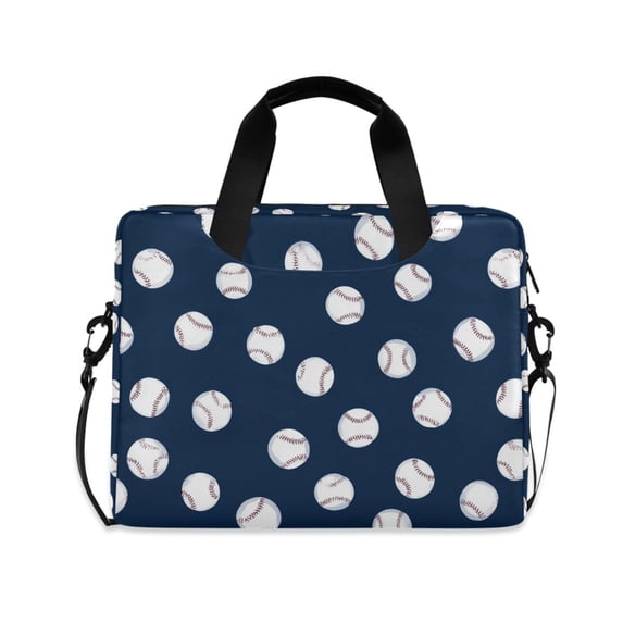FORMRS 16" Laptop Bag Carrying Sleeve Case with Handle Travel Shoulder Briefcase, Navy Blue Baseball Pattern