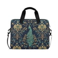 thumbnail image 1 of FORMRS 16" Laptop Bag Carrying Sleeve Case with Handle Travel Shoulder Briefcase, Navy Blue Peacock Pattern, 1 of 8