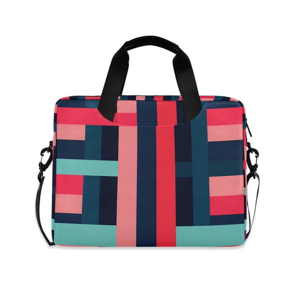 FORMRS 16" Laptop Bag Carrying Sleeve Case with Handle Travel Shoulder Briefcase, Navy Blue Stripes