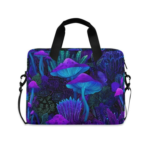 FORMRS 16" Laptop Sleeve Bag Carrying Case with Handle Travel Shoulder Briefcase, Night Mushrooms Pattern