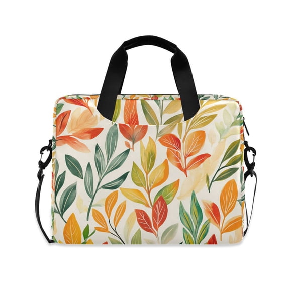 FORMRS 16" Laptop Bag Carrying Sleeve Case with Handle Travel Shoulder Briefcase, Orange Autumn Leaves