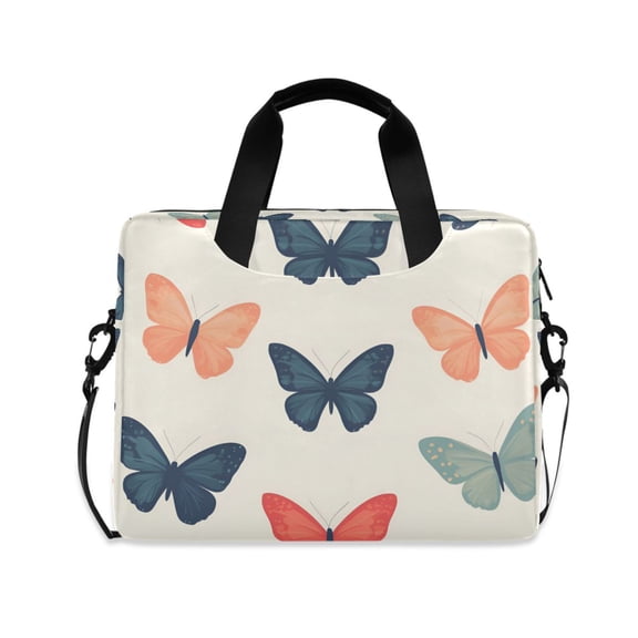 FORMRS 16" Laptop Sleeve Bag Carrying Case with Handle Travel Shoulder Briefcase, Orange Butterflies