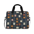 thumbnail image 1 of FORMRS 16" Laptop Bag Carrying Sleeve Case with Handle Travel Shoulder Briefcase, Orange Checkered Pattern, 1 of 8
