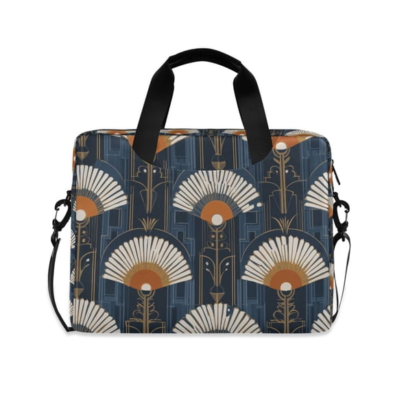 FORMRS 16" Laptop Sleeve Bag Carrying Case with Handle Travel Shoulder Briefcase, Orange Elegant Geometric