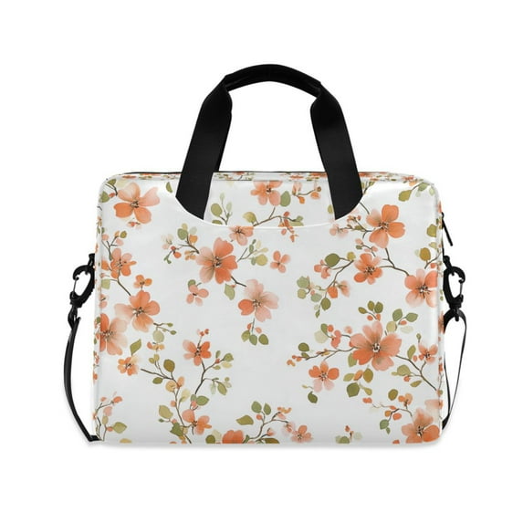 FORMRS 16" Laptop Sleeve Bag Carrying Case with Handle Travel Shoulder Briefcase, Orange Floral Blooms