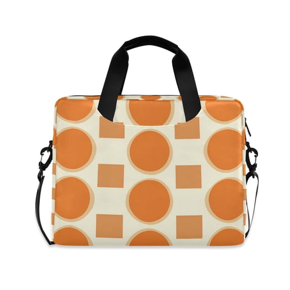 FORMRS 16" Laptop Bag Carrying Sleeve Case with Handle Travel Shoulder Briefcase, Orange Geometric Pattern