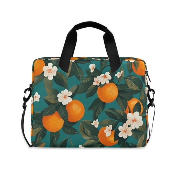 FORMRS 16" Laptop Bag Carrying Sleeve Case with Handle Travel Shoulder Briefcase, Orange Leaves