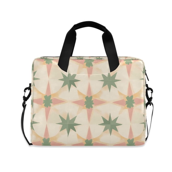 FORMRS 16" Laptop Bag Carrying Sleeve Case with Handle Travel Shoulder Briefcase, Pastel Beige Geometric