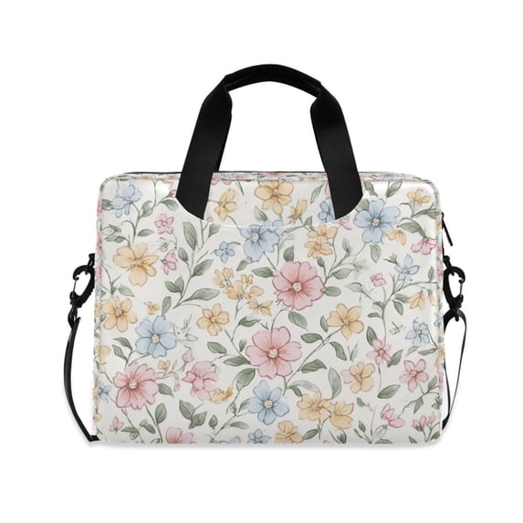 FORMRS 16" Laptop Bag Carrying Sleeve Case with Handle Travel Shoulder Briefcase, Pastel Floral Pattern