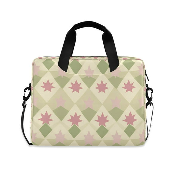 FORMRS 16" Laptop Sleeve Bag Carrying Case with Handle Travel Shoulder Briefcase, Pastel Green Geometric