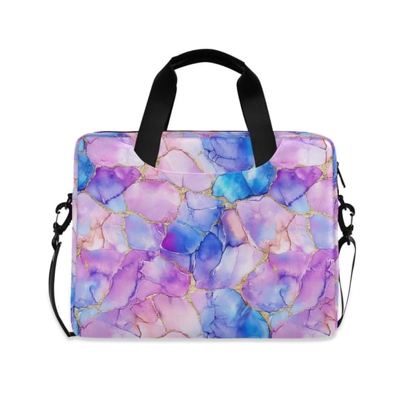 FORMRS 16" Laptop Bag Carrying Sleeve Case with Handle Travel Shoulder Briefcase, Pastel Pink Marble Pattern