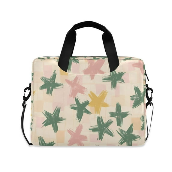 FORMRS 16" Laptop Sleeve Bag Carrying Case with Handle Travel Shoulder Briefcase, Pastel Pink Stars