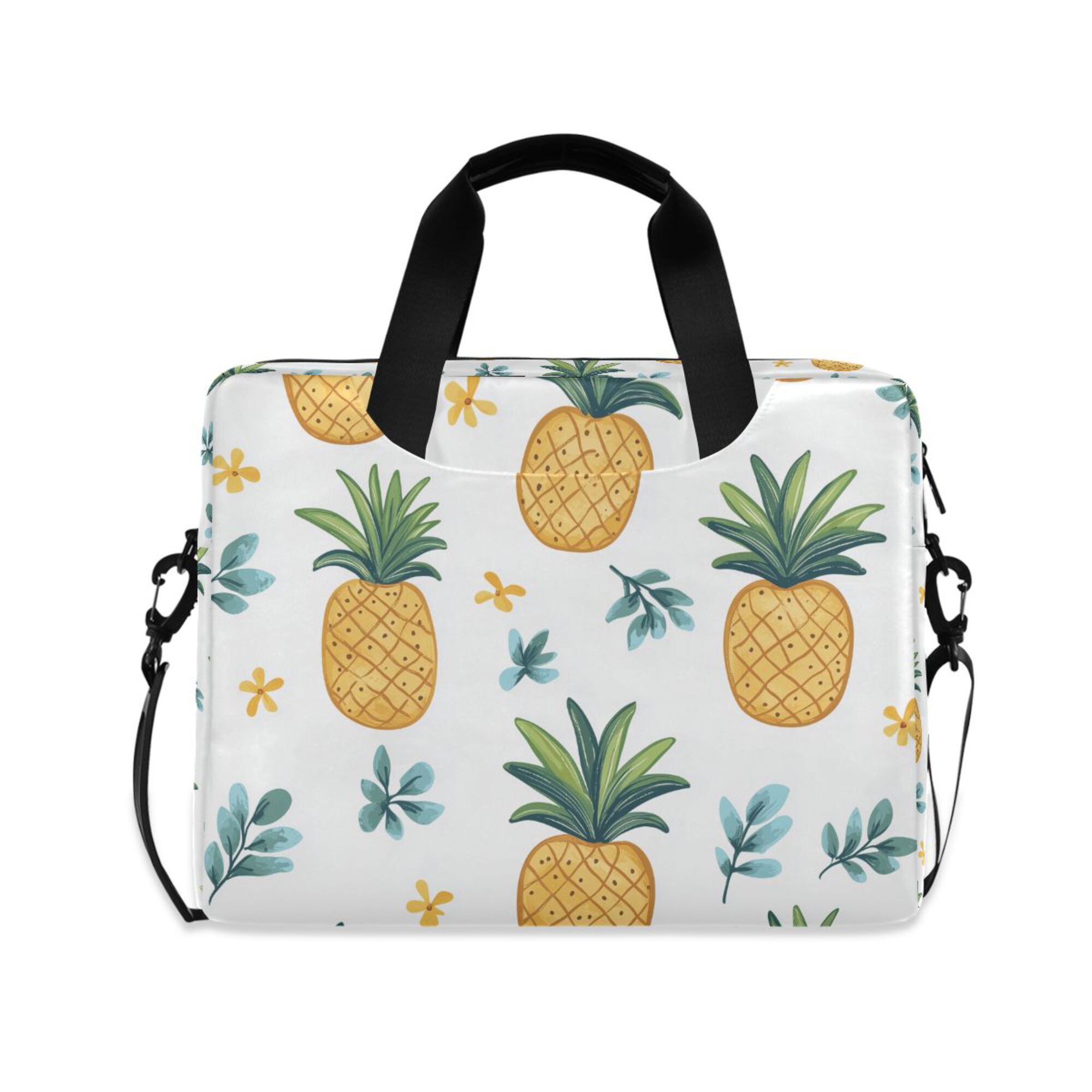FORMRS 16" Laptop Bag Carrying Sleeve Case with Handle Travel Shoulder Briefcase, Pineapple