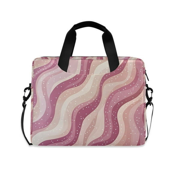 FORMRS 16" Laptop Bag Carrying Sleeve Case with Handle Travel Shoulder Briefcase, Pink Brown Pattern
