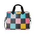 thumbnail image 1 of FORMRS 16" Laptop Bag Carrying Sleeve Case with Handle Travel Shoulder Briefcase, Pink Checkered Pattern, 1 of 8