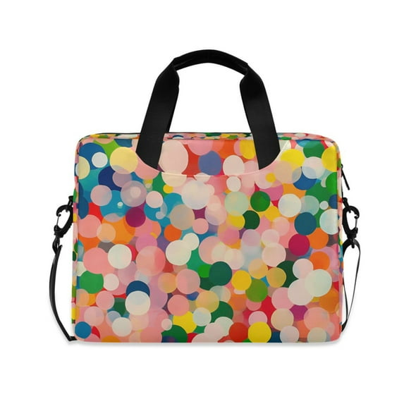 FORMRS 16" Laptop Sleeve Bag Carrying Case with Handle Travel Shoulder Briefcase, Pink Colorful Circles