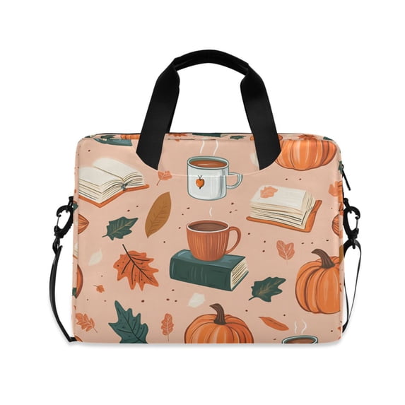 FORMRS 16" Laptop Bag Carrying Sleeve Case with Handle Travel Shoulder Briefcase, Pink Fall Coffee