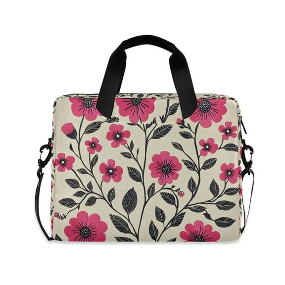 FORMRS 16" Laptop Sleeve Bag Carrying Case with Handle Travel Shoulder Briefcase, Pink Flowers