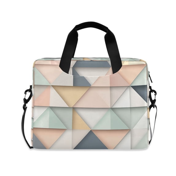 FORMRS 16" Laptop Bag Carrying Sleeve Case with Handle Travel Shoulder Briefcase, Pink Geometric