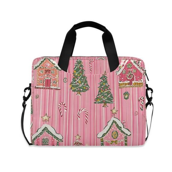 FORMRS 16" Laptop Sleeve Bag Carrying Case with Handle Travel Shoulder Briefcase, Pink Gingerbread House