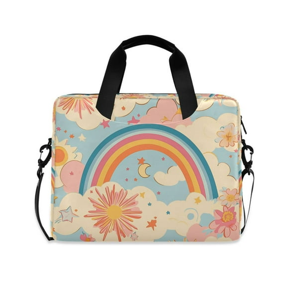 FORMRS 16" Laptop Sleeve Bag Carrying Case with Handle Travel Shoulder Briefcase, Pink Retro Sun