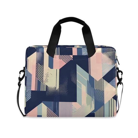 FORMRS 16" Laptop Bag Carrying Sleeve Case with Handle Travel Shoulder Briefcase, Pink Stripes