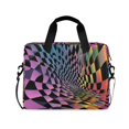 thumbnail image 1 of FORMRS 16" Laptop Bag Carrying Sleeve Case with Handle Travel Shoulder Briefcase, Pink Wavy Plaid, 1 of 8