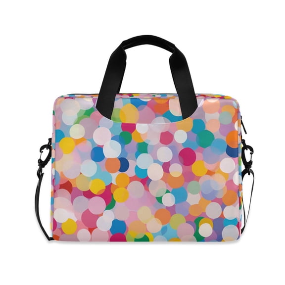 FORMRS 16" Laptop Bag Carrying Sleeve Case with Handle Travel Shoulder Briefcase, Purple Colorful Circles