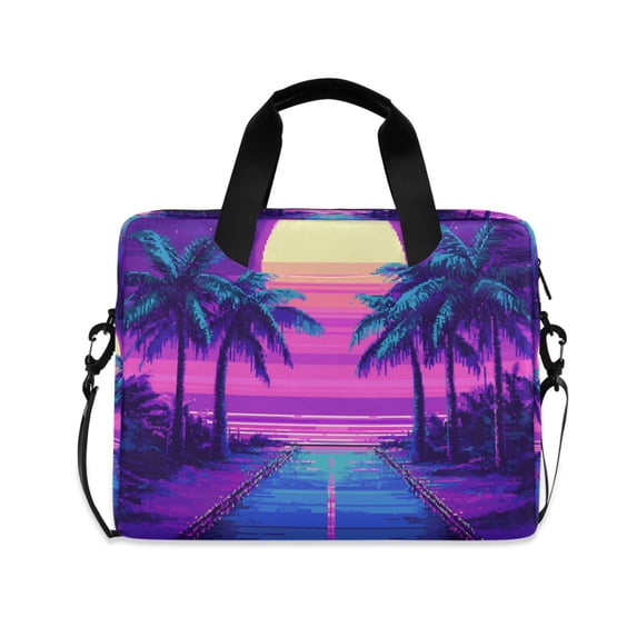 FORMRS 16" Laptop Bag Carrying Sleeve Case with Handle Travel Shoulder Briefcase, Purple Digital Art