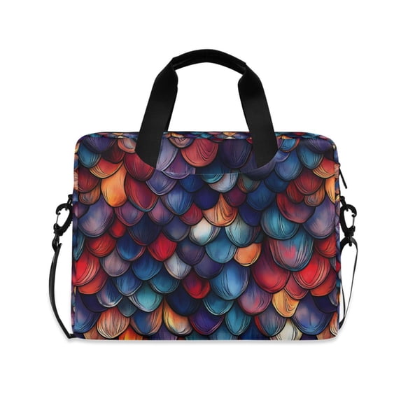 FORMRS 16" Laptop Bag Carrying Sleeve Case with Handle Travel Shoulder Briefcase, Purple Dragon Scales Pattern