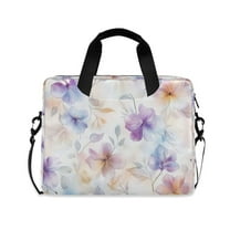 FORMRS 16" Laptop Sleeve Bag Carrying Case with Handle Travel Shoulder Briefcase, Purple Flower Pattern
