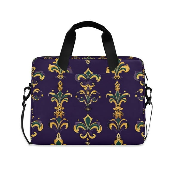 FORMRS 16" Laptop Sleeve Bag Carrying Case with Handle Travel Shoulder Briefcase, Purple Flowers Pattern