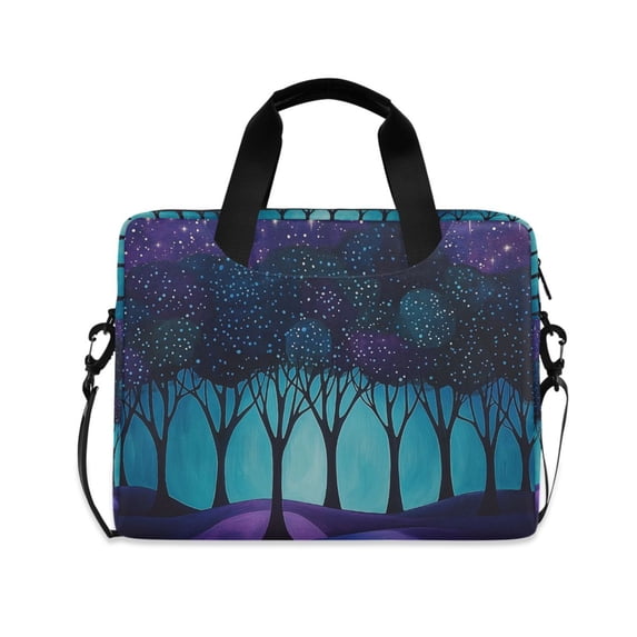 FORMRS 16" Laptop Bag Carrying Sleeve Case with Handle Travel Shoulder Briefcase, Purple Moonlight Forest