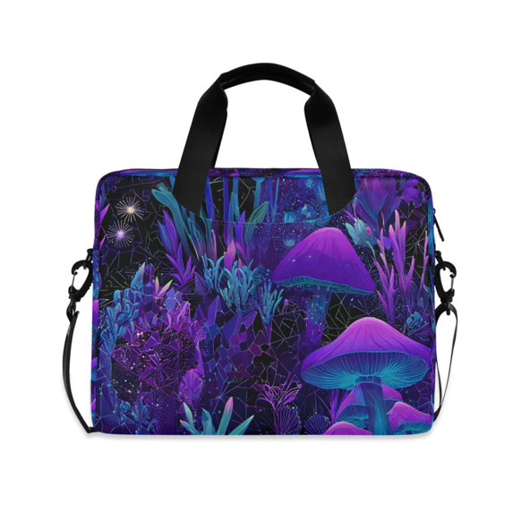FORMRS 16" Laptop Sleeve Bag Carrying Case with Handle Travel Shoulder Briefcase, Purple Mushrooms Pattern