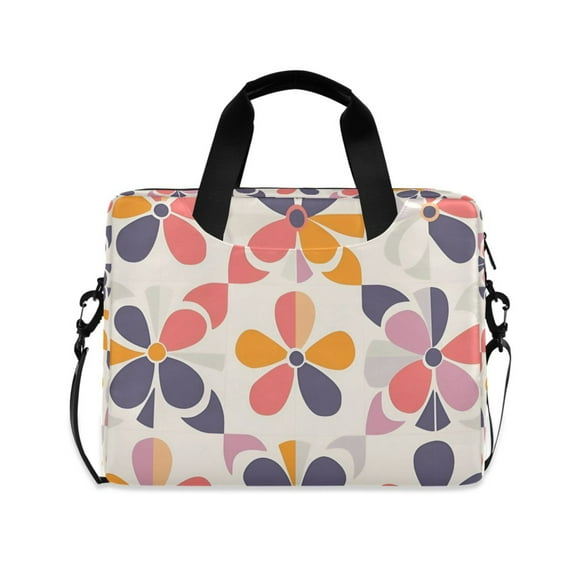 FORMRS 16" Laptop Sleeve Bag Carrying Case with Handle Travel Shoulder Briefcase, Purple Retro Flower