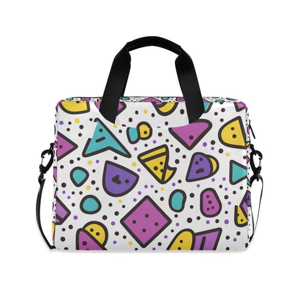 FORMRS 16" Laptop Bag Carrying Sleeve Case with Handle Travel Shoulder Briefcase, Purple Retro Pattern