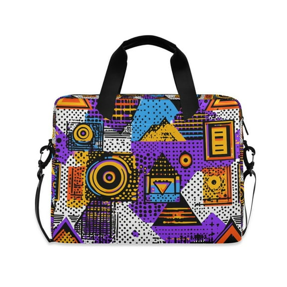 FORMRS 16" Laptop Sleeve Bag Carrying Case with Handle Travel Shoulder Briefcase, Purple Simple Triangles