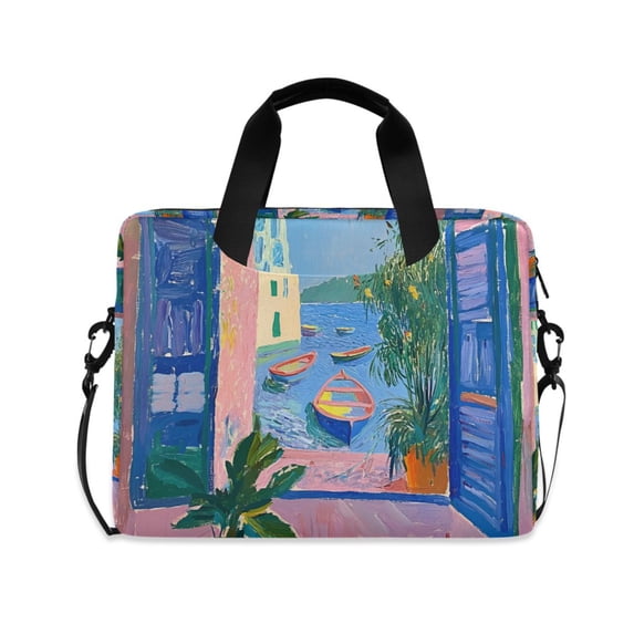 FORMRS 16" Laptop Bag Carrying Sleeve Case with Handle Travel Shoulder Briefcase, Purple Window