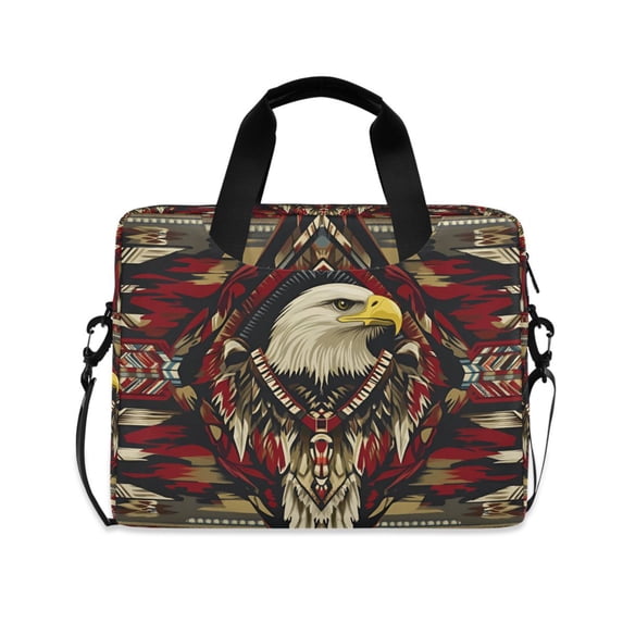 FORMRS 16" Laptop Bag Carrying Sleeve Case with Handle Travel Shoulder Briefcase, Red Abstract Eagle